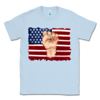 Dusty Blue american flag with hand Classic Tee - Artiststas
