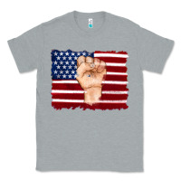 Heather Grey american flag with hand Classic Tee - Artiststas