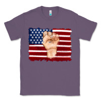 Lavender american flag with hand Classic Tee - Artiststas