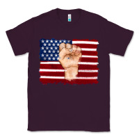 Plum american flag with hand Classic Tee - Artiststas