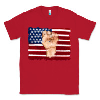 Red american flag with hand Classic Tee - Artiststas