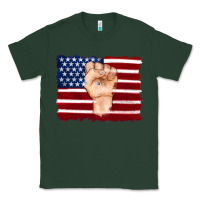 Sports Green american flag with hand Classic Tee - Artiststas