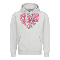 Dove Grey breast cancer awareness heart Zipper Hoodie - MaliasSmallBusiness