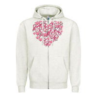Oatmeal Heather breast cancer awareness heart Zipper Hoodie - MaliasSmallBusiness