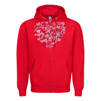 Red breast cancer awareness heart Zipper Hoodie - MaliasSmallBusiness