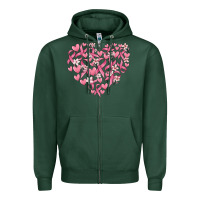 Breast Cancer Awareness Heart Zipper Hoodie | Teevron