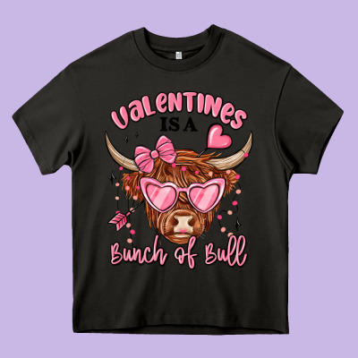 Valentines Is A Bunch Of Bull Heavy Core Tee Designed By Maliassmallbusiness