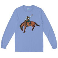 Colony Blue bucking bronco cowboy rodeo Long Sleeve Tee - Artiststas