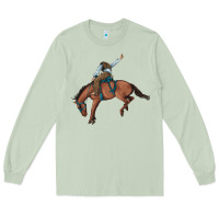 Matcha bucking bronco cowboy rodeo Long Sleeve Tee - Artiststas