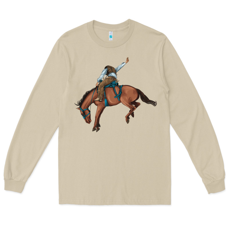 Bucking Bronco Cowboy Rodeo Long Sleeve Tee by Artiststas | Teevron