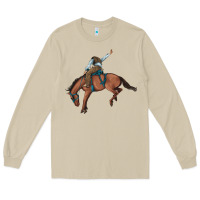 Mushroom bucking bronco cowboy rodeo Long Sleeve Tee - Artiststas