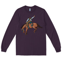 Plum bucking bronco cowboy rodeo Long Sleeve Tee - Artiststas