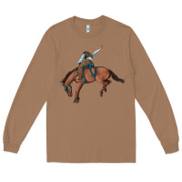 Toasted Coconut bucking bronco cowboy rodeo Long Sleeve Tee - Artiststas