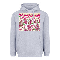 Heather Grey pink christmas tree cakes Heavyweight Hoodie - MaliasSmallBusiness