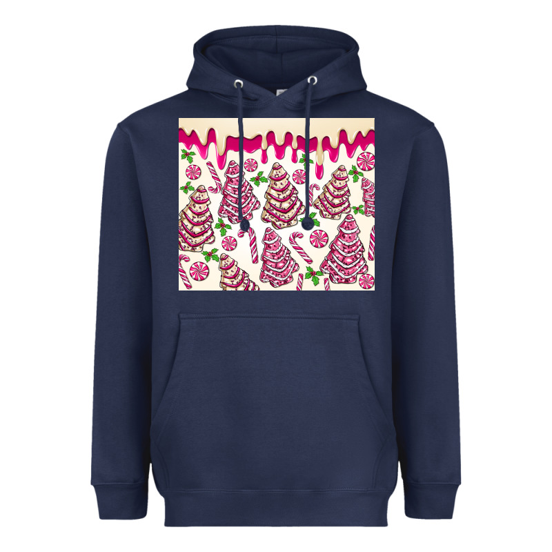 Pink Christmas Tree Cakes Heavyweight Hoodie by MaliasSmallBusiness | Teevron