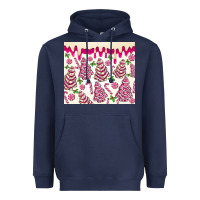 Navy pink christmas tree cakes Heavyweight Hoodie - MaliasSmallBusiness