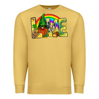 Antique Gold St. Patricks Love With Gnome Premium Sweatshirt - BundleAndBundleShop