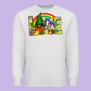St. Patricks Love With Gnome Premium Sweatshirt Designed By Bundleandbundleshop