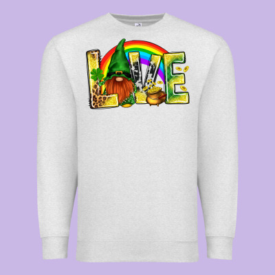 St. Patricks Love With Gnome Premium Sweatshirt Designed By Bundleandbundleshop