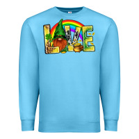 Ocean Blue St. Patricks Love With Gnome Premium Sweatshirt - BundleAndBundleShop