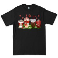 Black coffee cups lady bug with daisies Premium Tee - texasbilliewilder