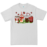 Dove Grey coffee cups lady bug with daisies Premium Tee - texasbilliewilder