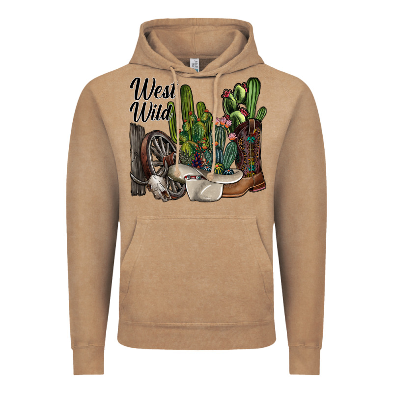 West Wild Vintage Hoodie by SublimationCraftShop | Teevron