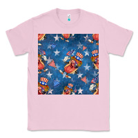 Bubblegum Pink 4th of july hotdog seamless pattern Classic Tee - BundleAndBundleShop