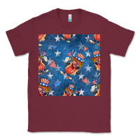 Burgundy 4th of july hotdog seamless pattern Classic Tee - BundleAndBundleShop