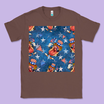 4th Of July Hotdog Seamless Pattern Classic Tee Designed By Bundleandbundleshop