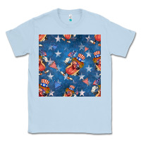Dusty Blue 4th of july hotdog seamless pattern Classic Tee - BundleAndBundleShop