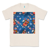 Natural 4th of july hotdog seamless pattern Classic Tee - BundleAndBundleShop