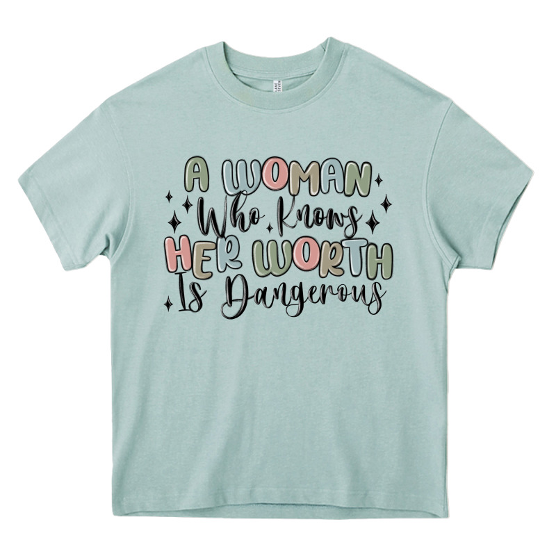 A Woman Who Knows Her Worth Is Dangerous Heavy Core Tee by MaliasSmallBusiness | Teevron