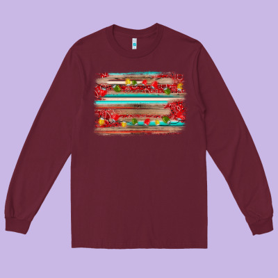 Christmas Background Long Sleeve Tee Designed By Adodesignshop