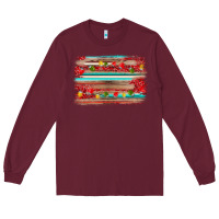 Burgundy christmas background Long Sleeve Tee - AdoDesignShop