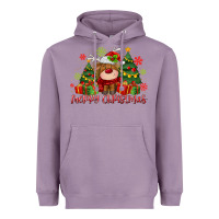 Lavender merry christmas reindeer Heavyweight Hoodie - MaliasSmallBusiness