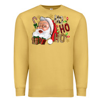 Antique Gold Santa Ho Ho Ho With Gift Box Premium Sweatshirt - BundleAndBundleShop