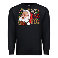 Black Santa Ho Ho Ho With Gift Box Premium Sweatshirt - BundleAndBundleShop