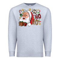Heather Grey Santa Ho Ho Ho With Gift Box Premium Sweatshirt - BundleAndBundleShop