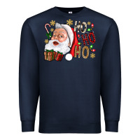 Navy Santa Ho Ho Ho With Gift Box Premium Sweatshirt - BundleAndBundleShop