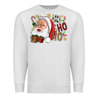 Oatmeal Heather Santa Ho Ho Ho With Gift Box Premium Sweatshirt - BundleAndBundleShop
