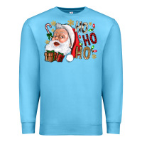 Ocean Blue Santa Ho Ho Ho With Gift Box Premium Sweatshirt - BundleAndBundleShop