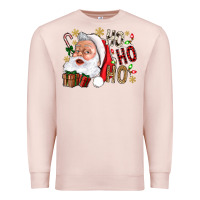 Pale Pink Santa Ho Ho Ho With Gift Box Premium Sweatshirt - BundleAndBundleShop