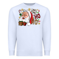 White Santa Ho Ho Ho With Gift Box Premium Sweatshirt - BundleAndBundleShop