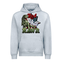 Heather Grey Red white rawr 4th of july Urban Hoodie - HowdyJamesFarm