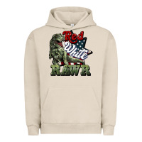 Pigment French Oak Red white rawr 4th of july Urban Hoodie - HowdyJamesFarm