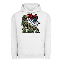 Pigment Lunar Rock Red white rawr 4th of july Urban Hoodie - HowdyJamesFarm