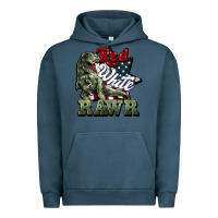 Pigment Midnight Navy Red white rawr 4th of july Urban Hoodie - HowdyJamesFarm