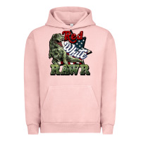 Pigment Salmon Red white rawr 4th of july Urban Hoodie - HowdyJamesFarm