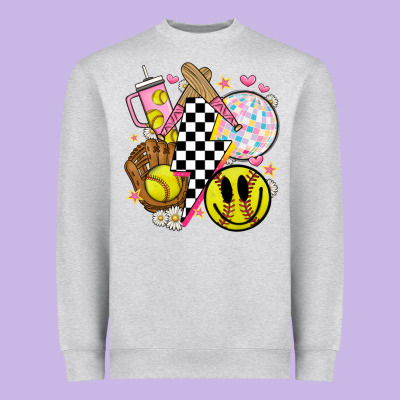 Retro Softball Heavyweight Sweatshirt Designed By Jahusdesignshop